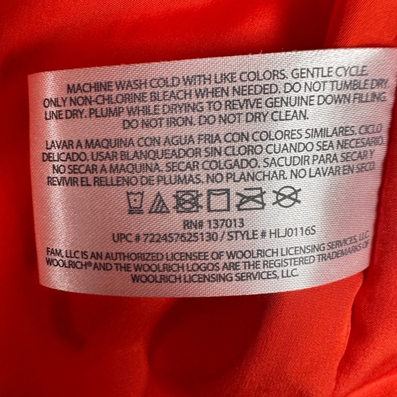 Woolrich Womens Red Diamond Quilted Real Down Puffer Vest XL Equestrian Full Zip - Picture 8 of 9